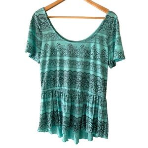 Attention Women’s Aqua Glow Peplum Top